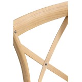 Dřevěné svatební židle CROSS-BACK WOOD RATTAN přírodní bělené