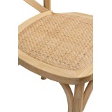 Dřevěné svatební židle CROSS-BACK WOOD RATTAN přírodní bělené