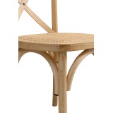 Dřevěné svatební židle CROSS-BACK WOOD RATTAN přírodní bělené