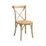 Dřevěné svatební židle CROSS-BACK WOOD RATTAN přírodní bělené