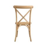 Dřevěné svatební židle CROSS-BACK WOOD RATTAN přírodní bělené