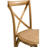 Dřevěné svatební židle CROSS-BACK WOOD RATTAN jasný rustikální