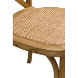Dřevěné svatební židle CROSS-BACK WOOD RATTAN jasný rustikální