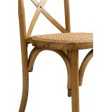 Dřevěné svatební židle CROSS-BACK WOOD RATTAN jasný rustikální