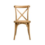 Dřevěné svatební židle CROSS-BACK WOOD RATTAN jasný rustikální
