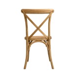 Dřevěné svatební židle CROSS-BACK WOOD RATTAN jasný rustikální