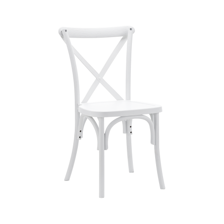 Svatební židle CROSS-BACK POLYWOOD bílý