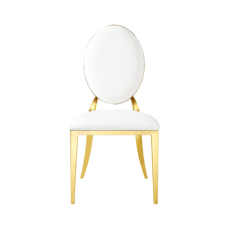 Metalová svatební židle GLAMOUR ALL TAP zlatá–bílá