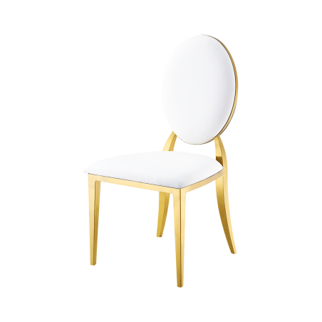 Metalová svatební židle GLAMOUR ALL TAP zlatá–bílá