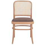 Dřevěné restaurační židle LOOMI 811 rattan hnědý sedák