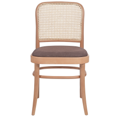 Dřevěné restaurační židle LOOMI 811 rattan hnědý sedák