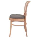 Dřevěné restaurační židle LOOMI 811 rattan šedý sedák