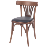 Dřevěné restaurační židle LEGEND sedák z černé ekokůže