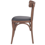 Dřevěné restaurační židle LEGEND sedák z černé ekokůže