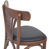 Dřevěné restaurační židle LEGEND sedák z černé ekokůže