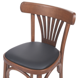 Dřevěné restaurační židle LEGEND sedák z černé ekokůže