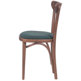Dřevěné restaurační židle BOOMERANG zelený sedák