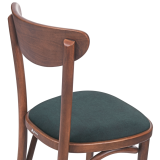 Dřevěné restaurační židle BOOMERANG zelený sedák