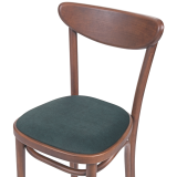 Dřevěné restaurační židle BOOMERANG zelený sedák