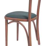 Dřevěné restaurační židle BOOMERANG zelený sedák