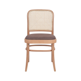 Dřevěné restaurační židle LOOMI 811 rattan hnědý sedák