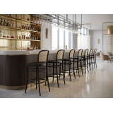 Dřevěné restaurační židle LOOMI 811 BAR Rattan černé