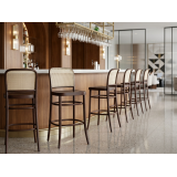Dřevěné restaurační židle LOOMI 811 BAR Rattan ořechové