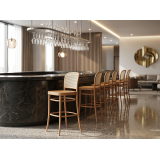 Dřevěné restaurační židle LOOMI 811 BAR Rattan přírodní