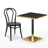 Bistro Stôl OMEGA 68x68 antracitový ze zlatou hranou