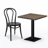 Bistro Stôl ALFA S 68x68 dub sonoma tabac s hranou Dark Wood