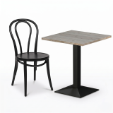 Bistro Stôl GIZA 68x68 dub cortona se světlou dřevěnou hranou
