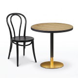 Bistro Stôl OMEGA R fi 68 dub odvěký s hranou černý mat