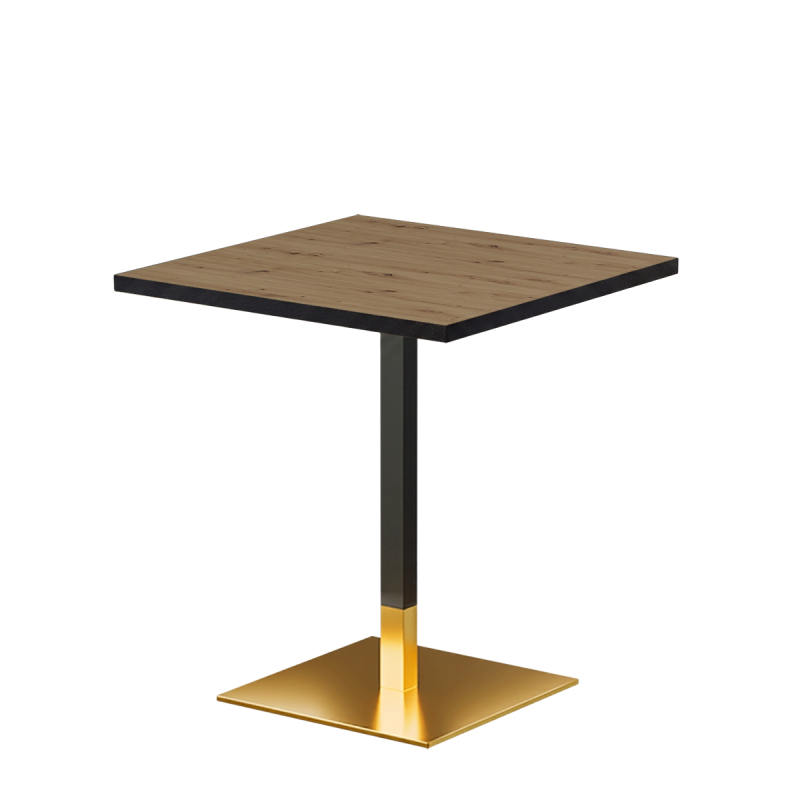 Bistro Stôl OMEGA 68x68 dub artisan s hranou černý mat