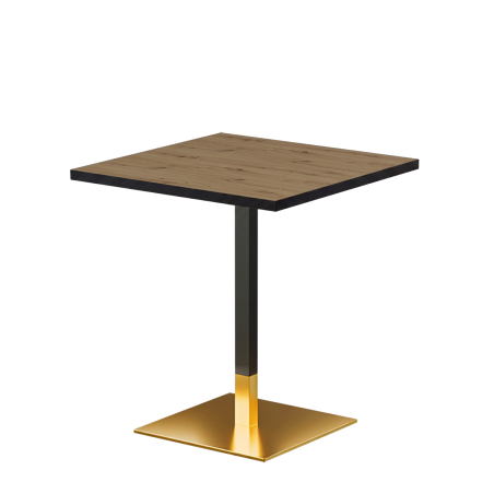 Bistro Stôl OMEGA 68x68 dub artisan s hranou černý mat