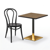Bistro Stôl OMEGA 68x68 dub artisan s hranou černý mat