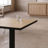 Bistro Stôl OMEGA 68x68 dub artisan s hranou černý mat