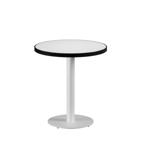 Bistro Stôl ALFA R fi 68 bílý s hranou černý mat