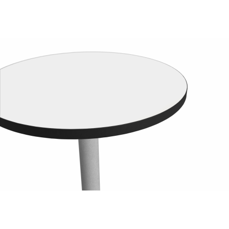 Bistro Stôl ALFA R fi 68 bílý s hranou černý mat