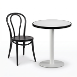 Bistro Stôl ALFA R fi 68 bílý s hranou černý mat