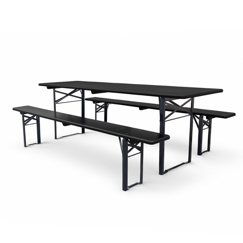 Pivní set WOODY SOLID 220x70 černá