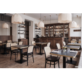 Bistro Stůl ALFA 68x68 suchý šedý kámen se zaoblenou a zlatou hranou