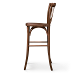 Barová židle CROSS-BACK WOOD BAR tmavý rustikální