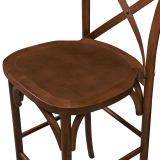 Barová židle CROSS-BACK WOOD BAR tmavý rustikální