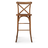 Barová židle CROSS-BACK WOOD BAR světlý rustikální